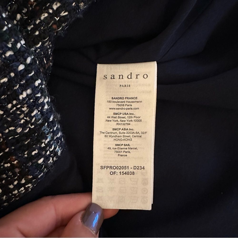 Sandro Paris Alizou double-breasted bouclé-tweed mini dress - Picture 4 of 11